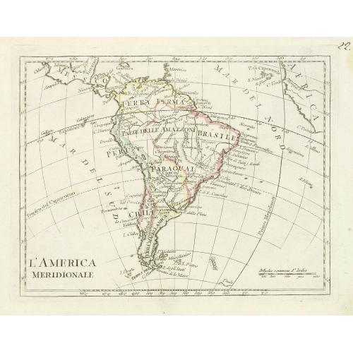 Old map image download for L'america meridionale.