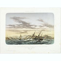 AFFAIRES D'ORIENT Le Vauban, Commandé par le Captaine de Vaisseau d'Herbinghem, chasse devant lui deux Croiseurs Russes qui se réfugient à Sévastopol. Mars 1854.