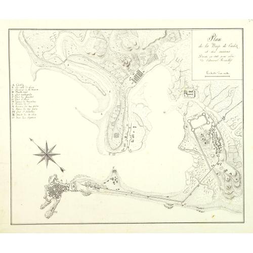 Old map image download for Plan de la baye de Cadiz et des environs Dressé en 1808 par ordre de l'amiral Rosillef