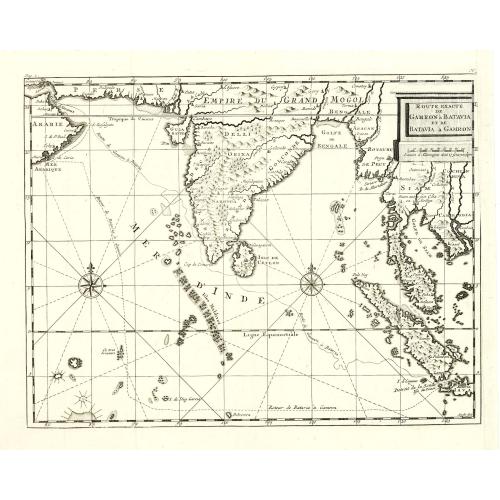 Old map image download for Route Exacte de Gamron a Batavia et De Batavia a Gamron