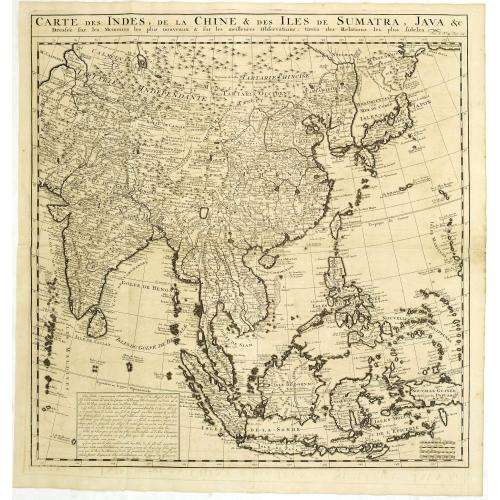 Old map image download for Carte des Indes, de la Chine & des Isles de Sumatra, Java &c..