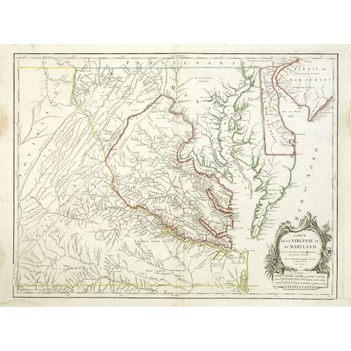 Old map image download for Carte de la Virginie et du Maryland. .