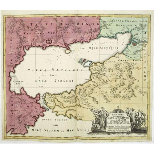 Old map image download for Nova Mappa Geographica Maris Assoviensis Vel De Zabache Et Paludis Maeotidis accurate aeri incis et in luce edita . . .