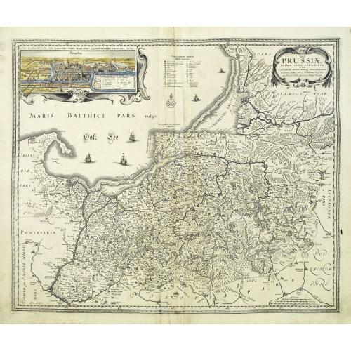 Old map image download for Tabula Prussiae eximia cura conscripta per Casparum Henneberch ..