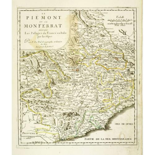 Old map image download for Le Piemont et le Monferrant avec que les Passage de France en Italie par Les Alpes . . .