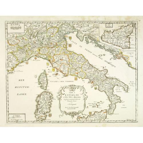 Old map image download for Carte de L'Italie et des Isles adjacentes. . .