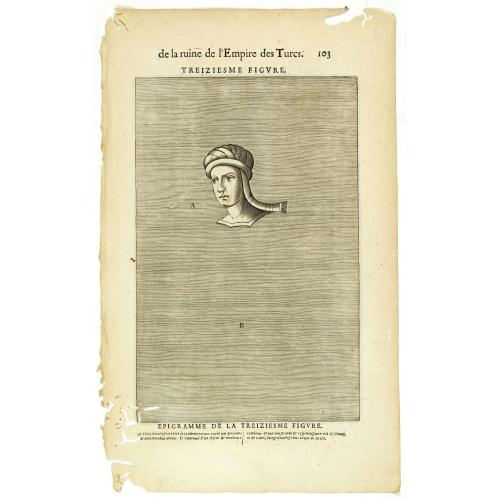 Old map image download for De la Ruine de l'Empire des Turcs Treiziesme figure / Epigramme de la Treiziesme figure. (103)