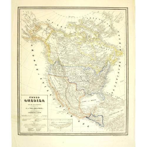 Old map image download for Noord Amerika naar de bestebronnen vervaardigd onder toezigt van J. van Wijk Roelandsz. . .