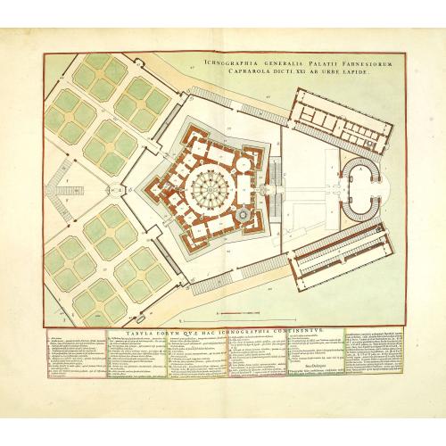 Old map image download for Ichnographia Generalis Palatii Farnesiorum Caprarola Dicti, XXI Ab Urbe Lapide. . .