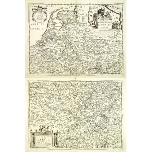 Old map image download for Corso del Reno parte settentrio [tohether with] . . . parte meridionale. . . [2 sheets]