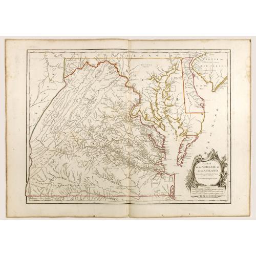 Old map image download for Carte De La Virginie Et Du Maryland Dressee sur la grande carte Angloise de Mrs. Josue Fry et Pierre Jefferson . . . 1755