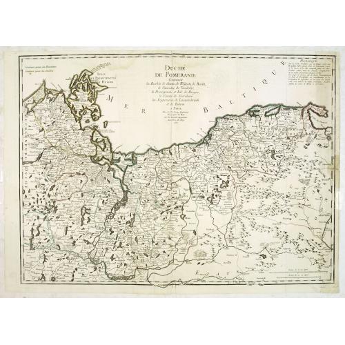 Old map image download for Duché de Pomeranie Contenant les Duchés de Stettin, de Wolgats, de Bardt, de Cassubie, de Vandalie, la Principauté et Isle de Rugen, le Comté de Gutzkow les Seigneuries de Louwenbroch et de Butow. . .