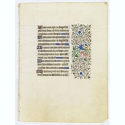 Manuscript leaf from a Parisian book of hours, on vellum.