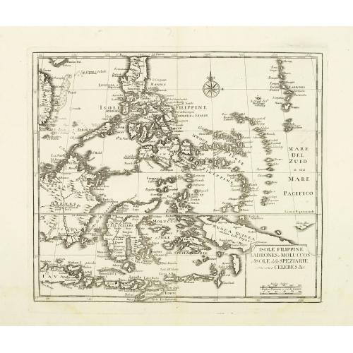 Old map image download for Isole Filippine Ladrones e Moluccos o Isole delle speziarie come anco Celebes. . .