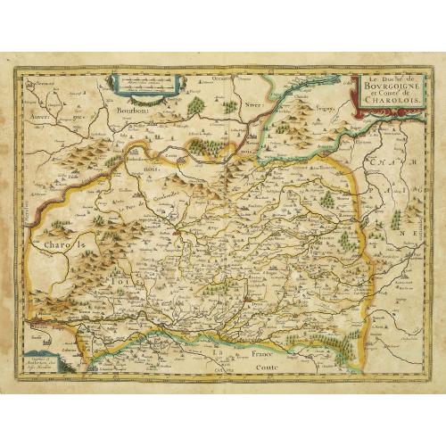 Old map image download for Le duche de Bourgoigne et comte de Charolois