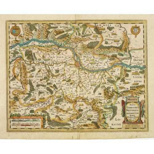 Old map image download for MESSIN. Nova Territorii Metensis Descriptio Autore Abrahamo Fabert Consule Urbis Metensis.