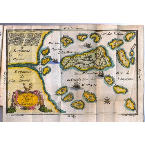 Old map image download for Carte de l'Isle du Mariage. (included in Almanach du Mariage Pour l'Année 1733