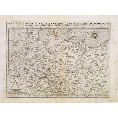 Old map image download for Saxonum regionis quatenus eius gentis imperium nomenquqe olim patebat, recens germanaque delineatio. . .