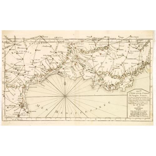 Old map image download for XVIII Fle L'indicateur fidele du voyageur François.