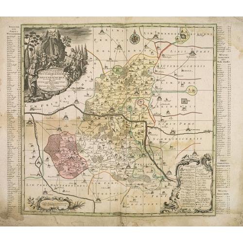 Old map image download for Delineatio geographica praefecturarum Wittebergensis, et Graefenhaynichen. . .