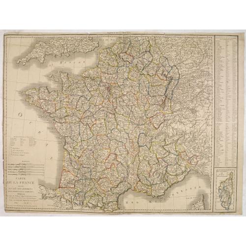 Old map image download for Carte de la France divisée en 108 departemens. . .