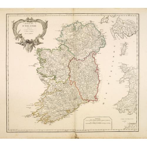 Old map image download for Royaume d'Irlande divisé en ses quatre Provinces.