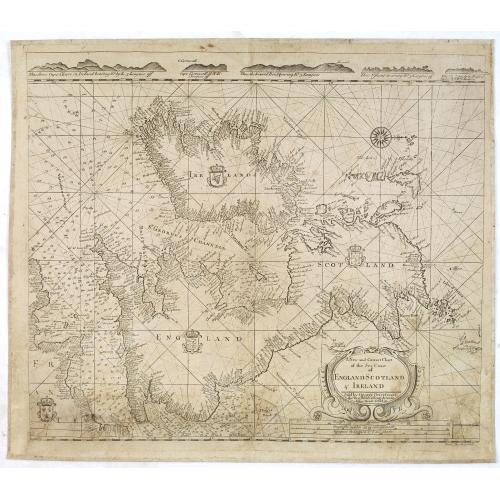 Old map image download for A New and Correct Chart of the Sea Coast of ENGLAND SCOTLAND & IRELAND Sold by George Grierson at the Two Bibles & Kings Arms in Essex Street Dublin