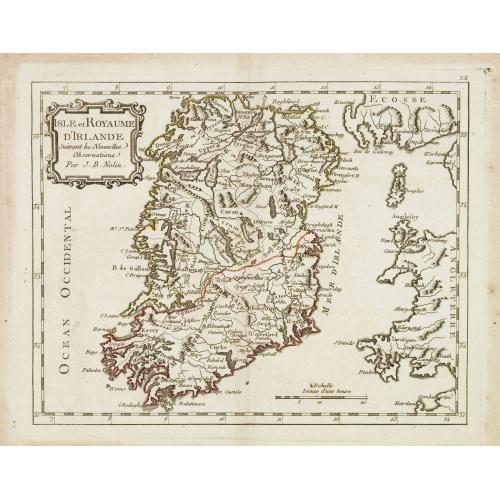 Old map image download for Isle et Royaume d'Irlande. . .