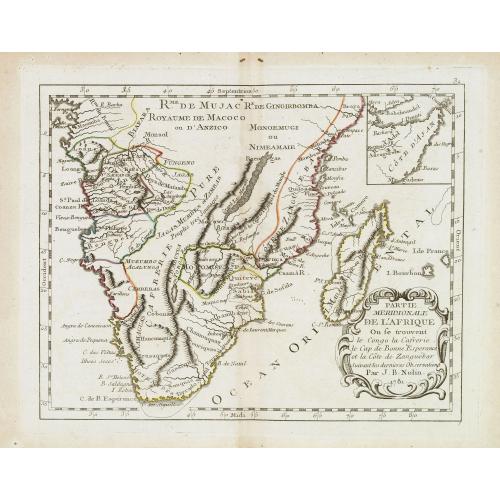 Old map image download for Partie meridionale de l'Afrique ou se trouvent le Congo. . .