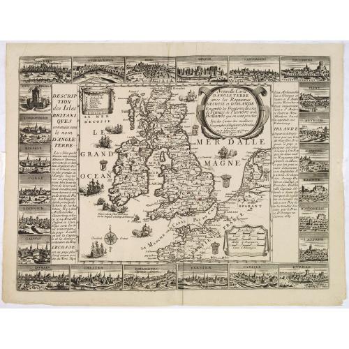 Old map image download for Nouvelle carte d'Angleterre avec les royaumes d'Ecosse et d'Irlande . . .