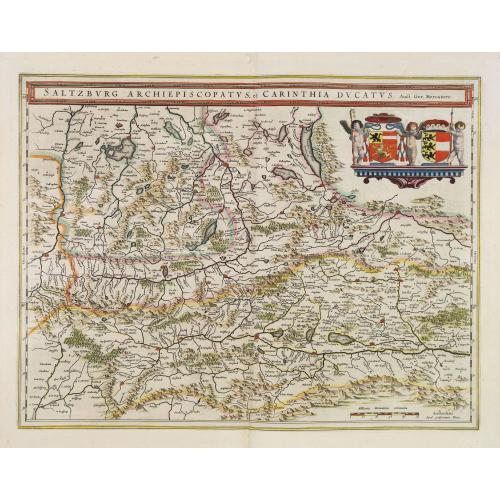 Old map image download for Saltzburg Archiepiscopatus, et Carinthia Ducatus.