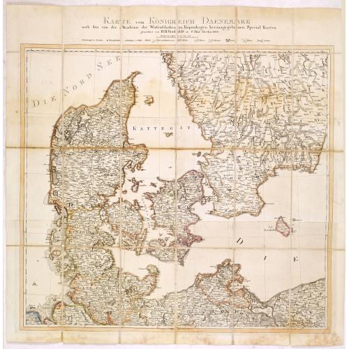 Old map image download for Karte vom Königreichs Daenemark nach den von der Akademie der Wissenschaften zu Kopenhagen harausgegebenen Special Karten. . .