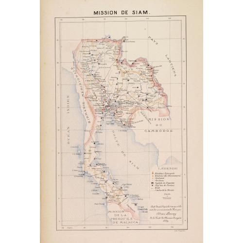 Old map image download for Mission de Siam.