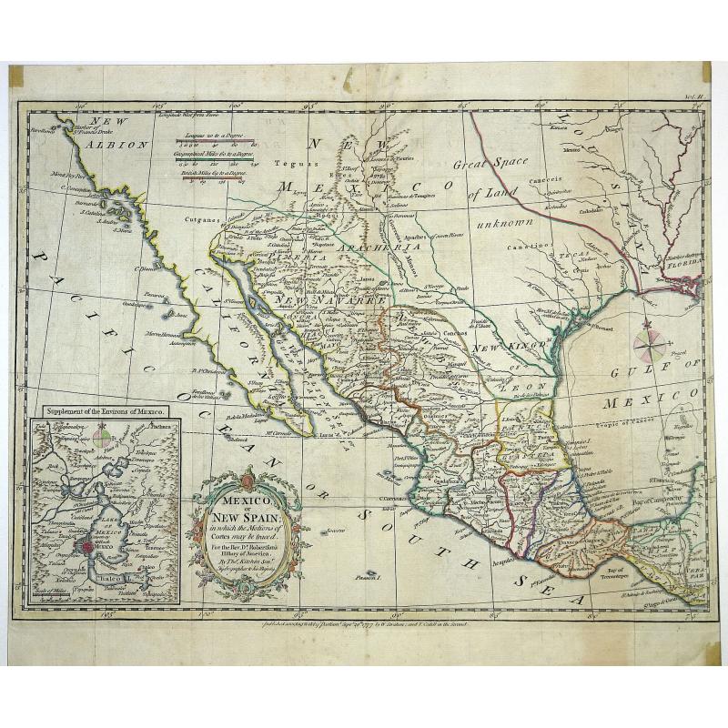 A new map of Mexico or New Spain in which the Motions of Cortes may be traced. . .