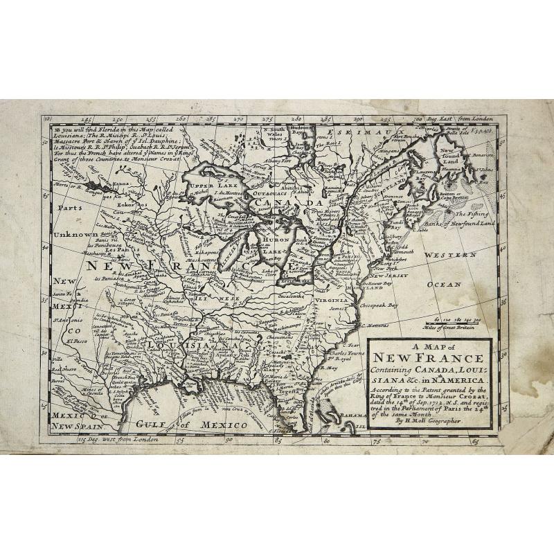 A new map of New France containing Canada, Louisiana &c. in N.th America. . .