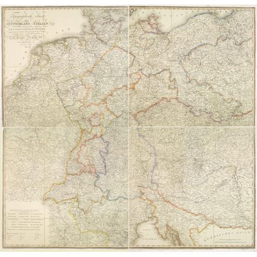 Old map image download for Topographische Karte von Deutschland und Italien nebst den angrenzenden Landern. . .