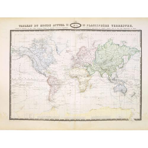 Old map image download for Tableau du Monde actuel ou planisphere Terestre,..