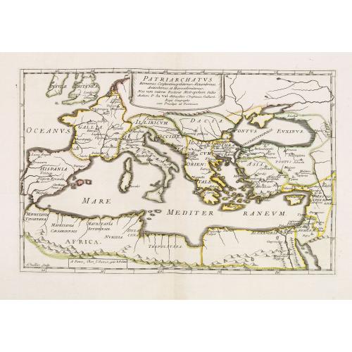 Old map image download for Patriarchatus, Romanus, Constantinopolitanus, Alexandrinus, Antiochenus, et Hierosolimitanus. . .