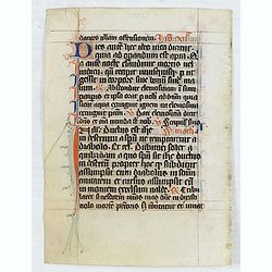 Manuscript leaf from a very early [around 1300] Breviary.