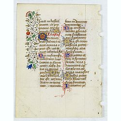 Leave from a Book of Hours on vellum.