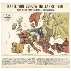 Karte von Europa im Jahre 1870 nach einem französischen Holzschnitte.