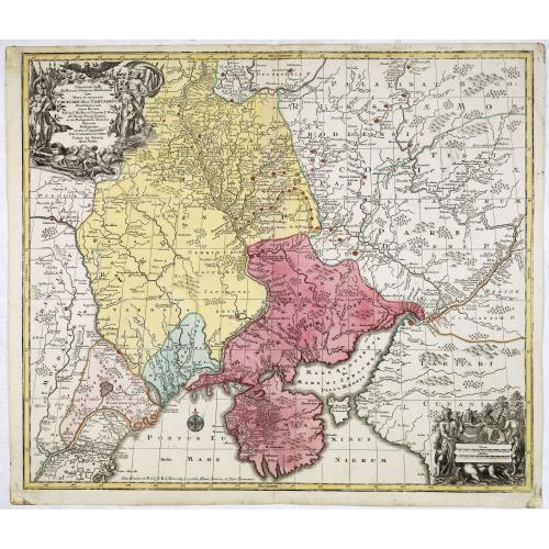 Old map image download for Theatrum belli Russorum Victoriis illustratum sive Nova et accurata Turcicarum et Tartaricum. . .