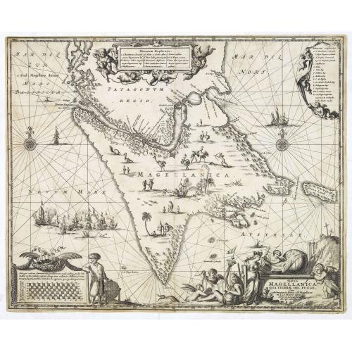 Old map image download for Tabula Magellanica qua tierrae del Fuego. . .