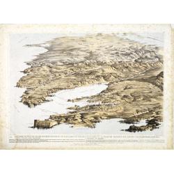 Panoramic view of the Present Extended Position of the Allied Armies of England, France, Turkey and Sardinia. - Panorama de la position presente des armées alliées, Anglaise, Française, Turque et Sarde. . .