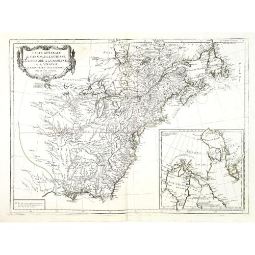 Old map image download for Carte Générale du Canada, de la Louisiane, de la Floride, de la Caroline..