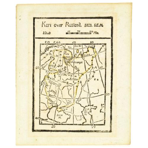 Old map image download for Kort over Rusland 1819 S.E.H.