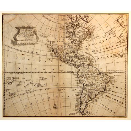 Old map image download for A new general map of America drawn from several..