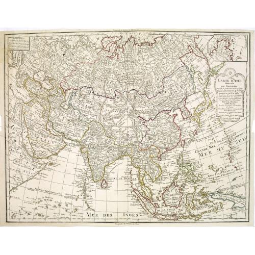 Old map image download for Carte de Asie dresse´e pour l'instruction . . . par Guil. Delisle et Phil. Buache ... nouvellement revue et augmentee´ par Dezauche.