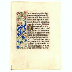 Manuscript leaf from a Book of Hours on vellum.