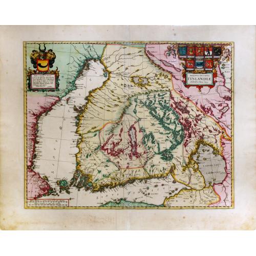 Old map image download for Magnus Ducatus Finlandiae Auct. Andrea Bureo Succo.